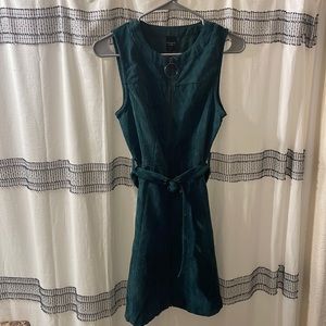 Ethereal Corduroy Dark Green Dress